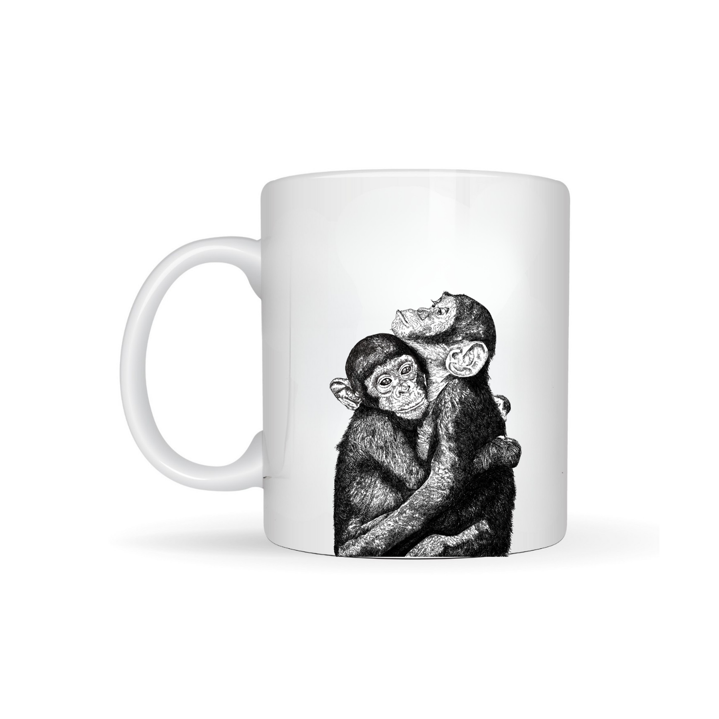 Chimpanzee Cuddles Bone China Mug
