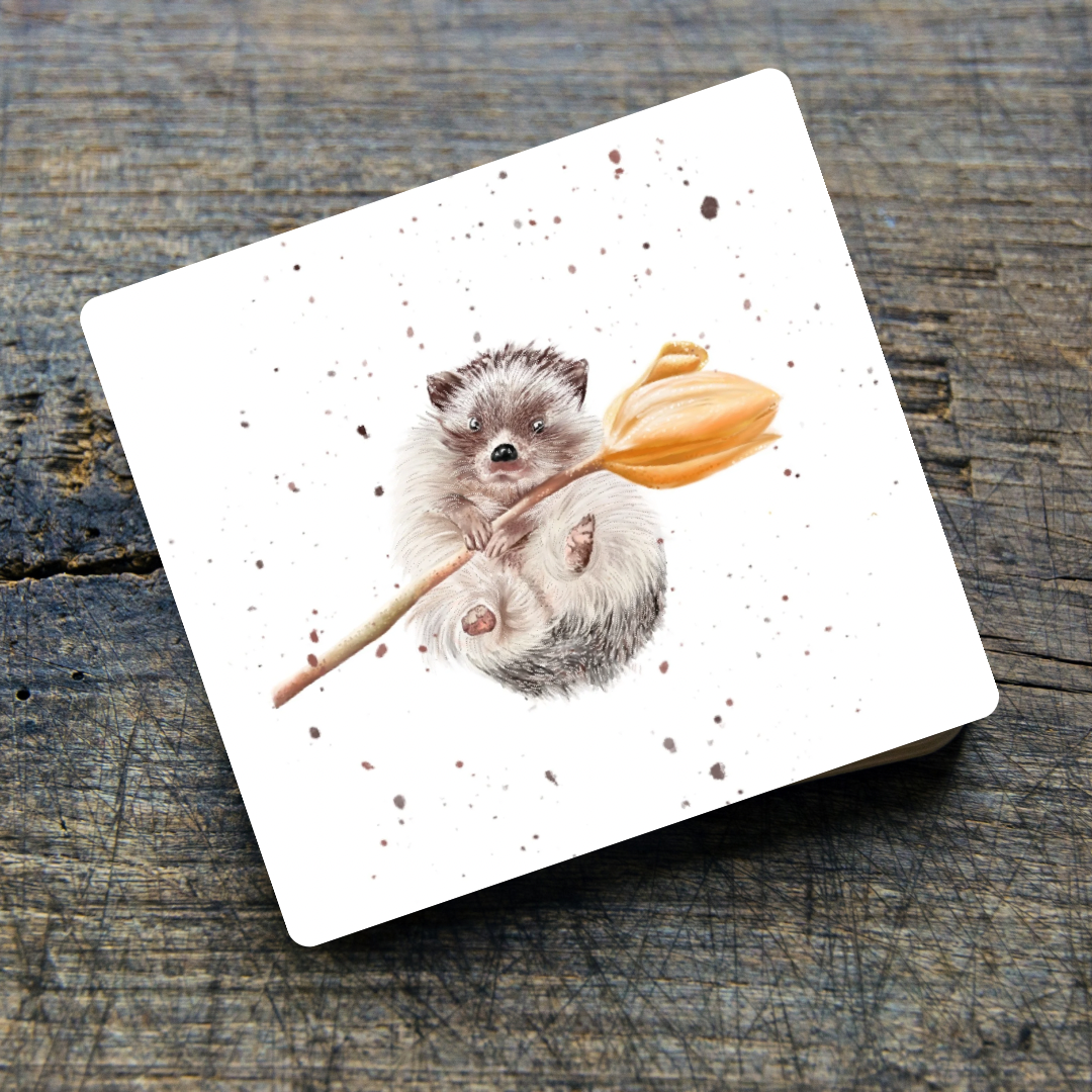 Hedgehog Watercolour Coaster