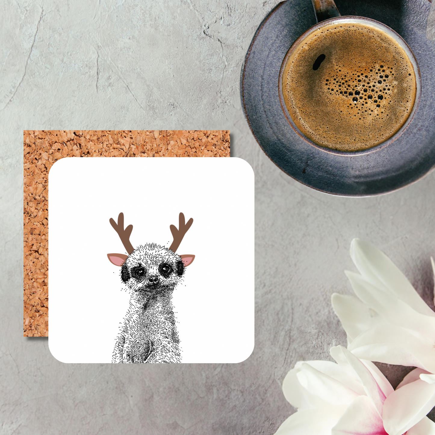 Reindeer Meerkat Coaster