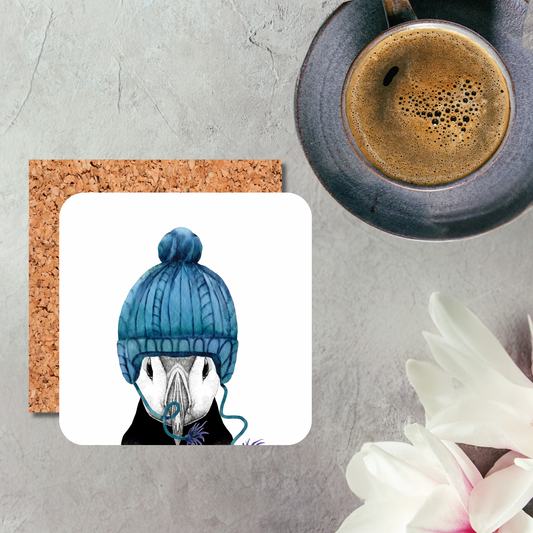 Woolly Hat Puffin Coaster