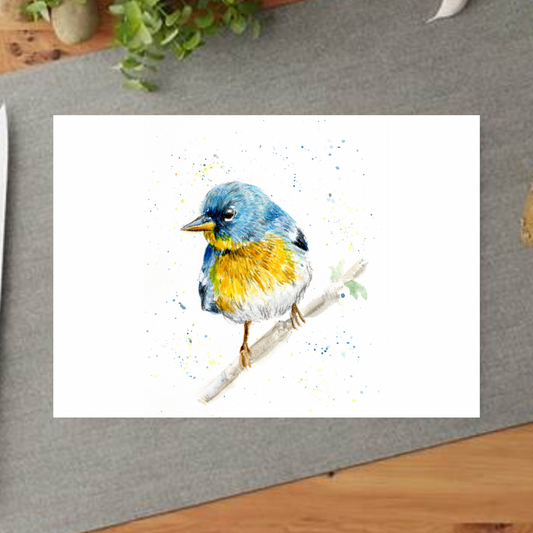 Watercolour Blue Tit Decorative Chopping Board