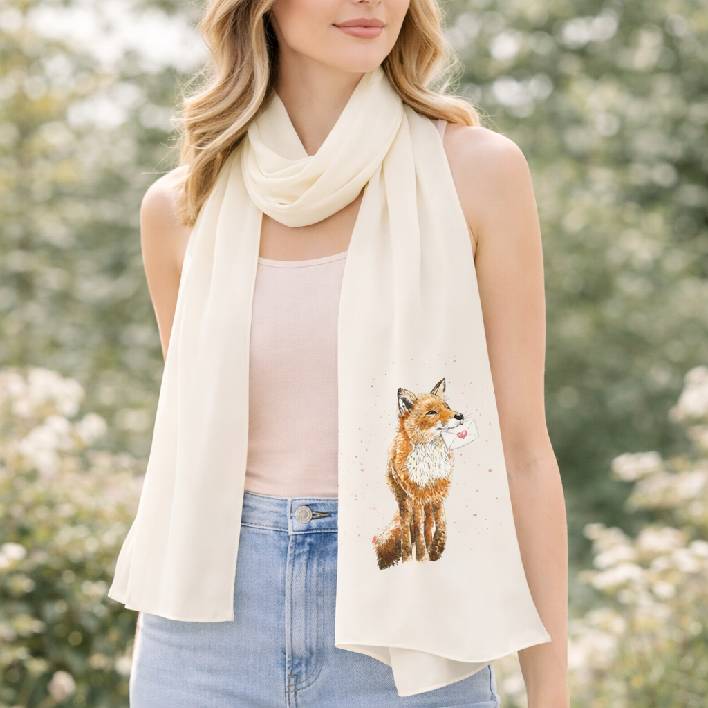 Fox Chiffon Scarf