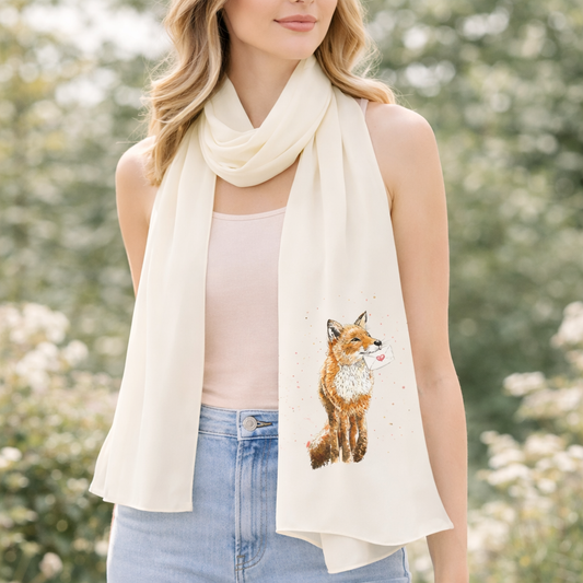 Fox Chiffon Scarf