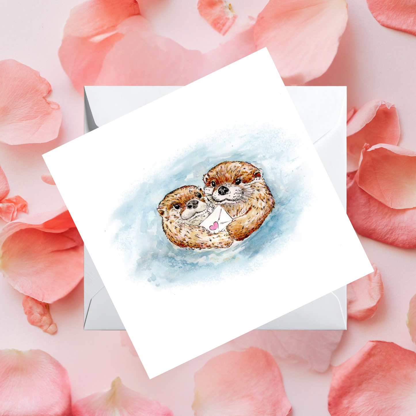 Watercolour Otter Love Letters From The Wild Card