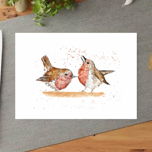 Watercolour Singing Robin Decorative Chopping Board