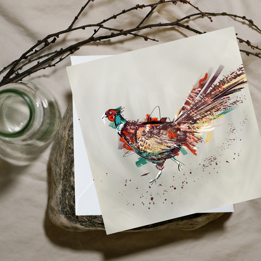 Abstract Pheasant Card