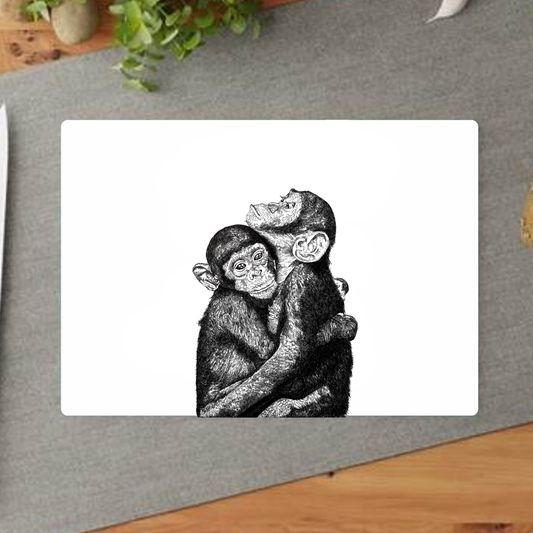 Chimpanzee Cuddles Decorative Chopping Board