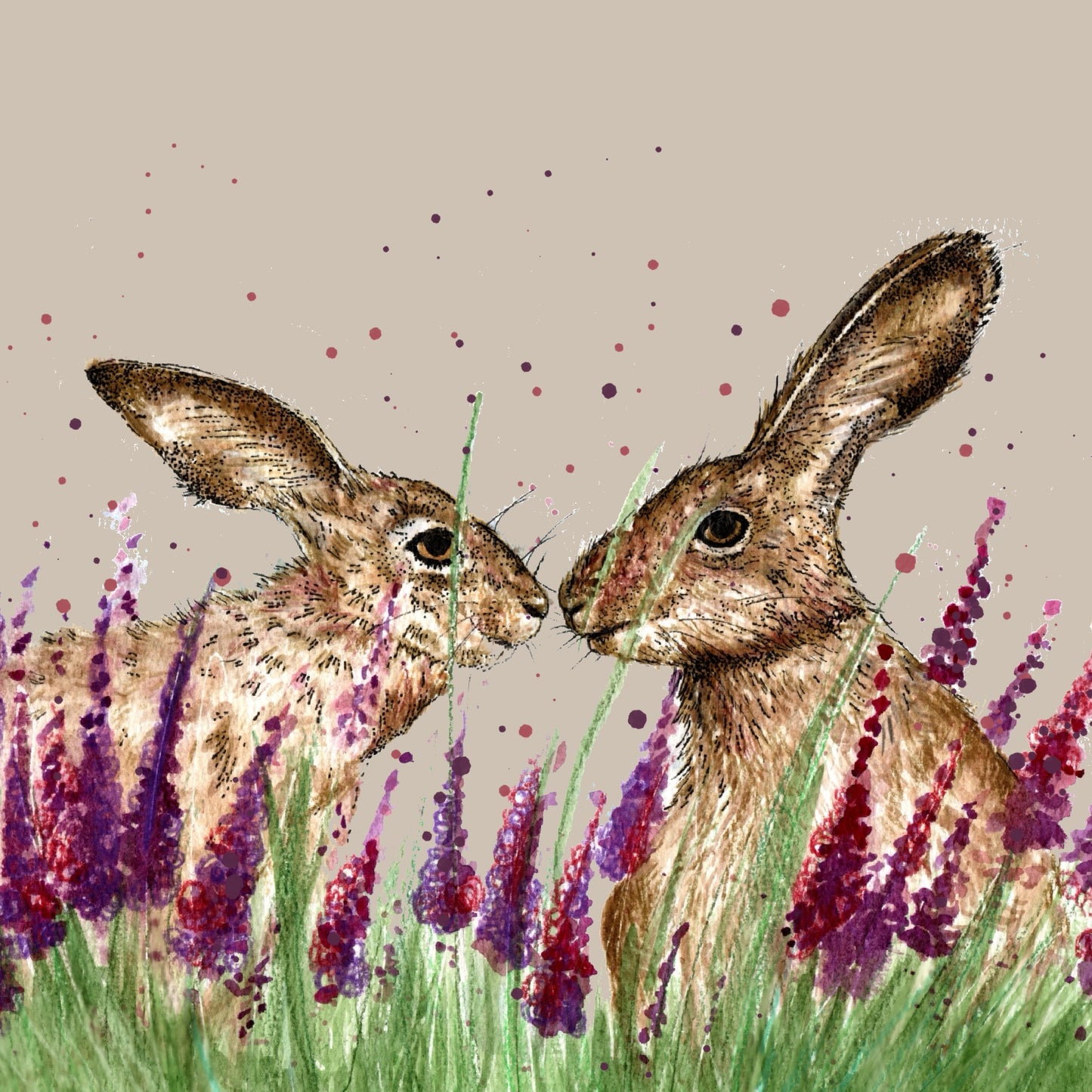 Watercolour Hared Card- Love Is In The Hare