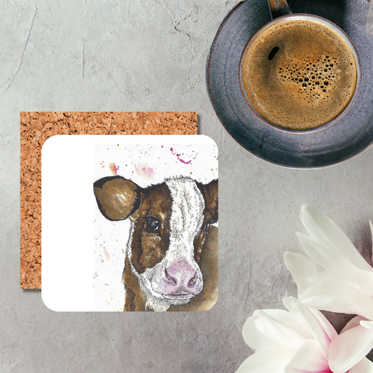 Watercolour Cow Coaster
