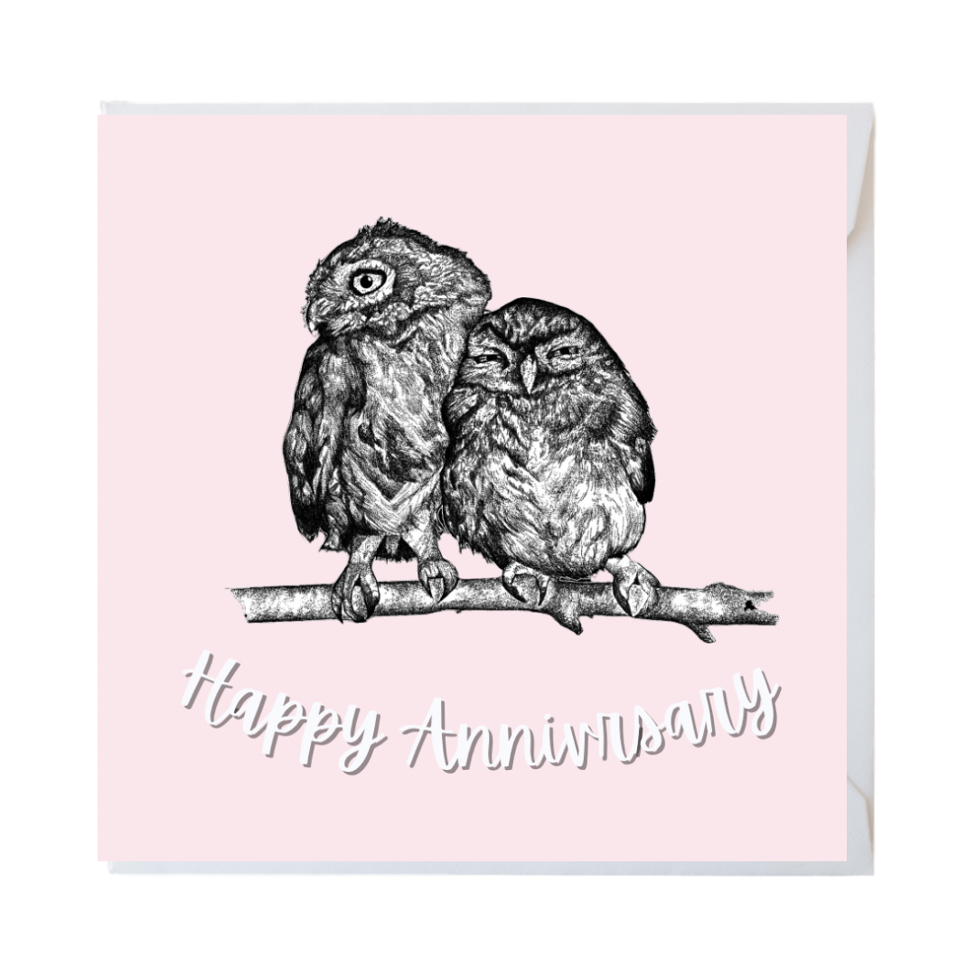 Happy Anniversary Owls Card