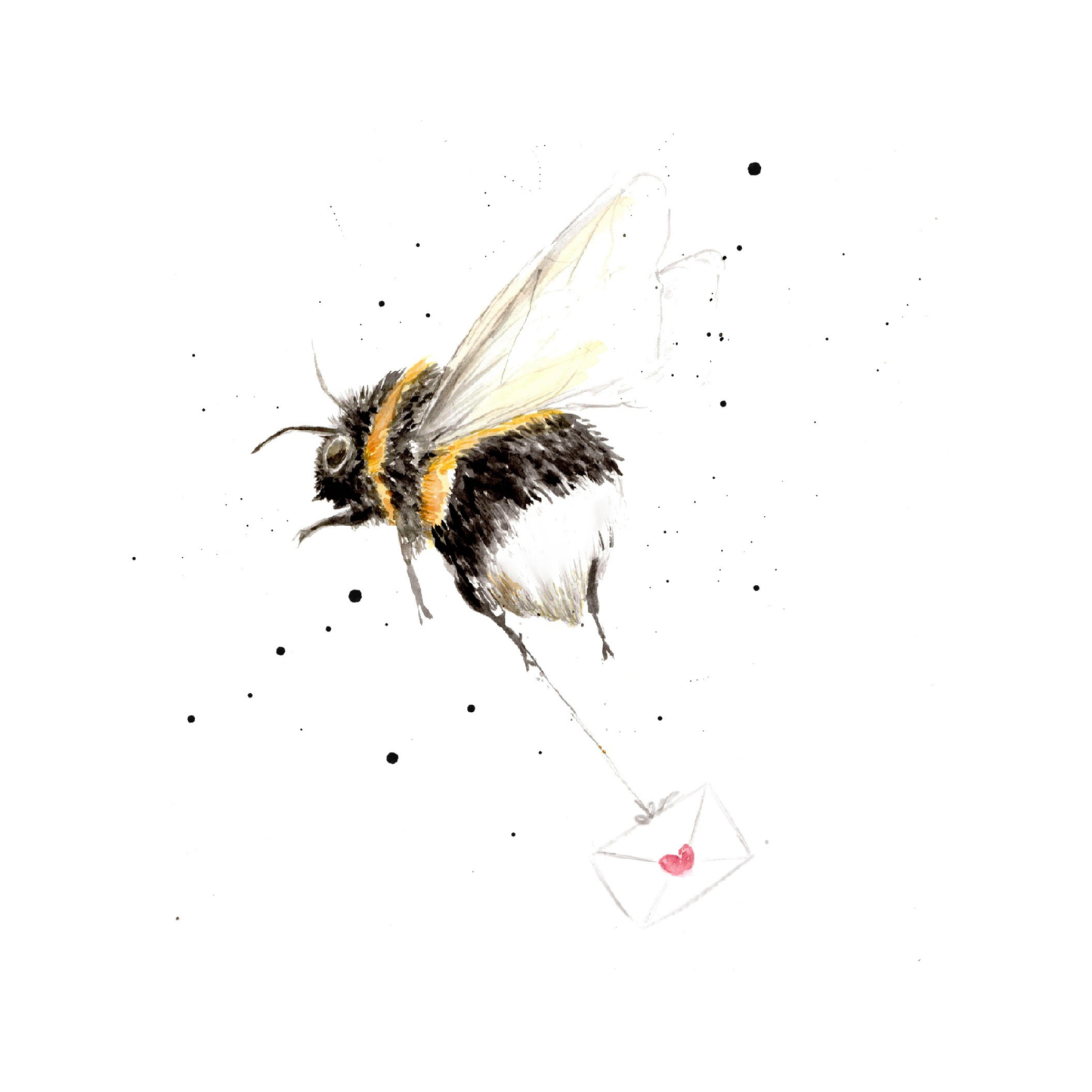 Watercolour Bee Love Letter Coaster