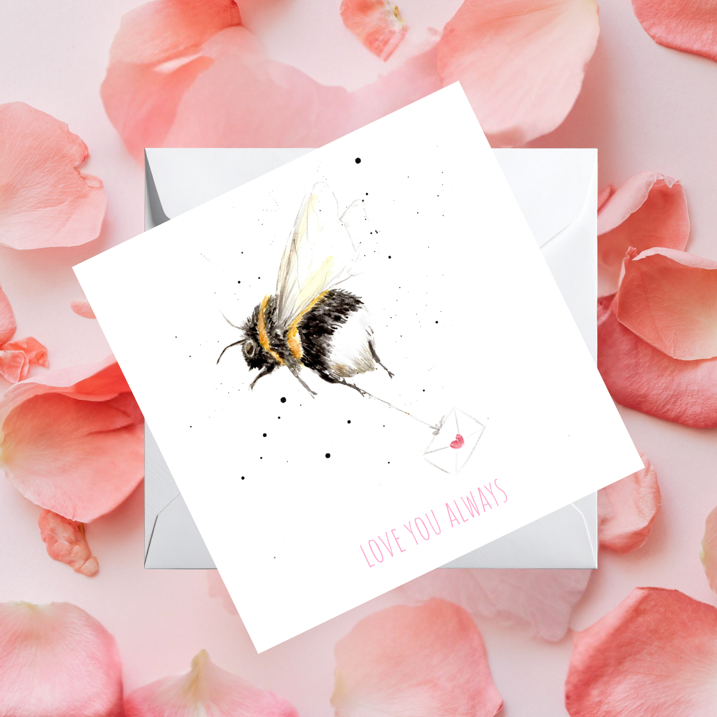 Watercolour Bee Love You Always Card