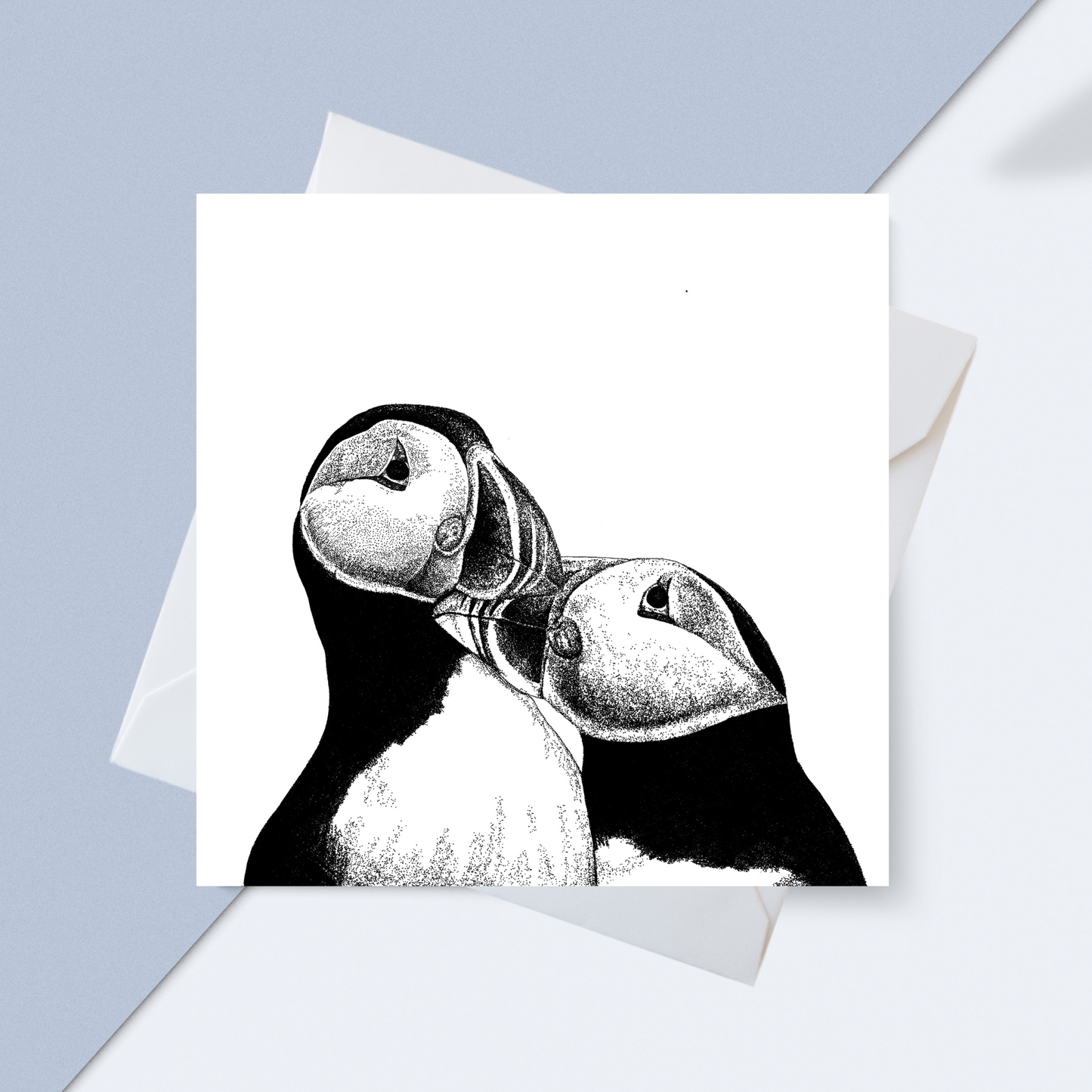 Puffins In Love Card