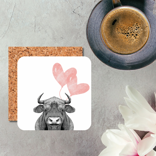 Cow & Heart Balloon Coaster