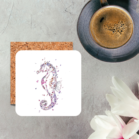 Watercolour Dot Seahorse Coaster