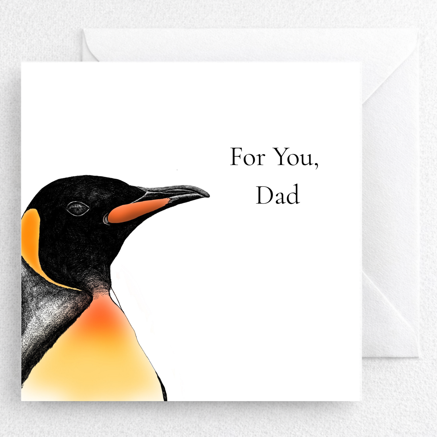 Personalised Penguin Card for Dad | Wildlife Illustration Greeting Card