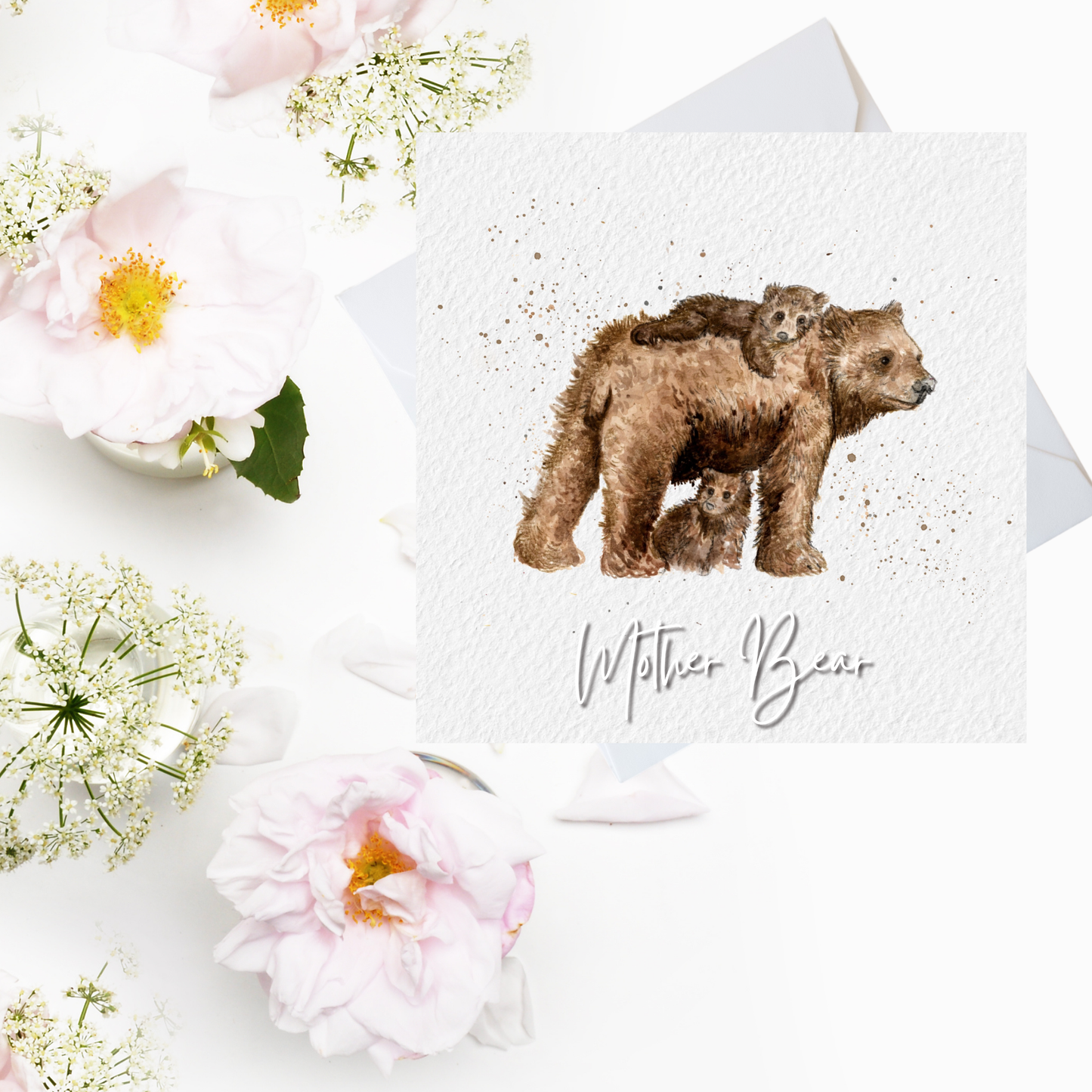 Watercolour Mother Bear Card