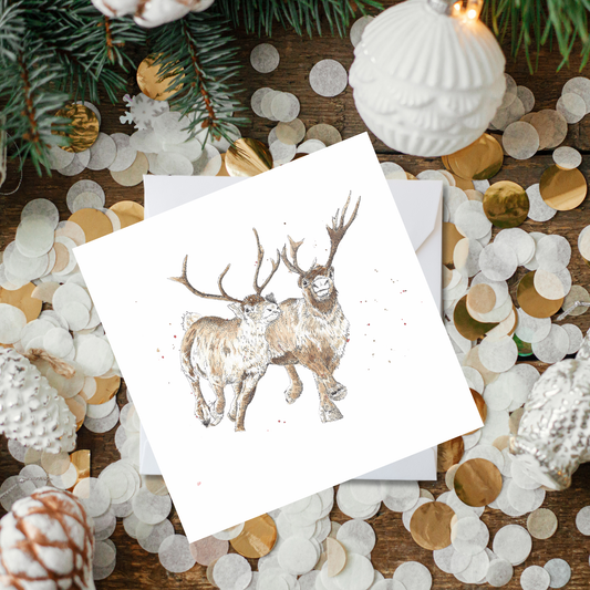 Reindeer Racing Card
