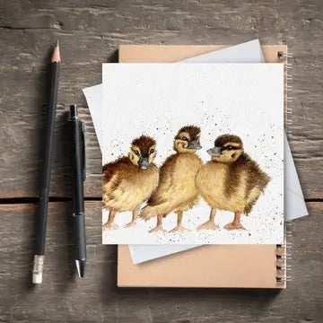 Watercolour Trio of Ducklings Card