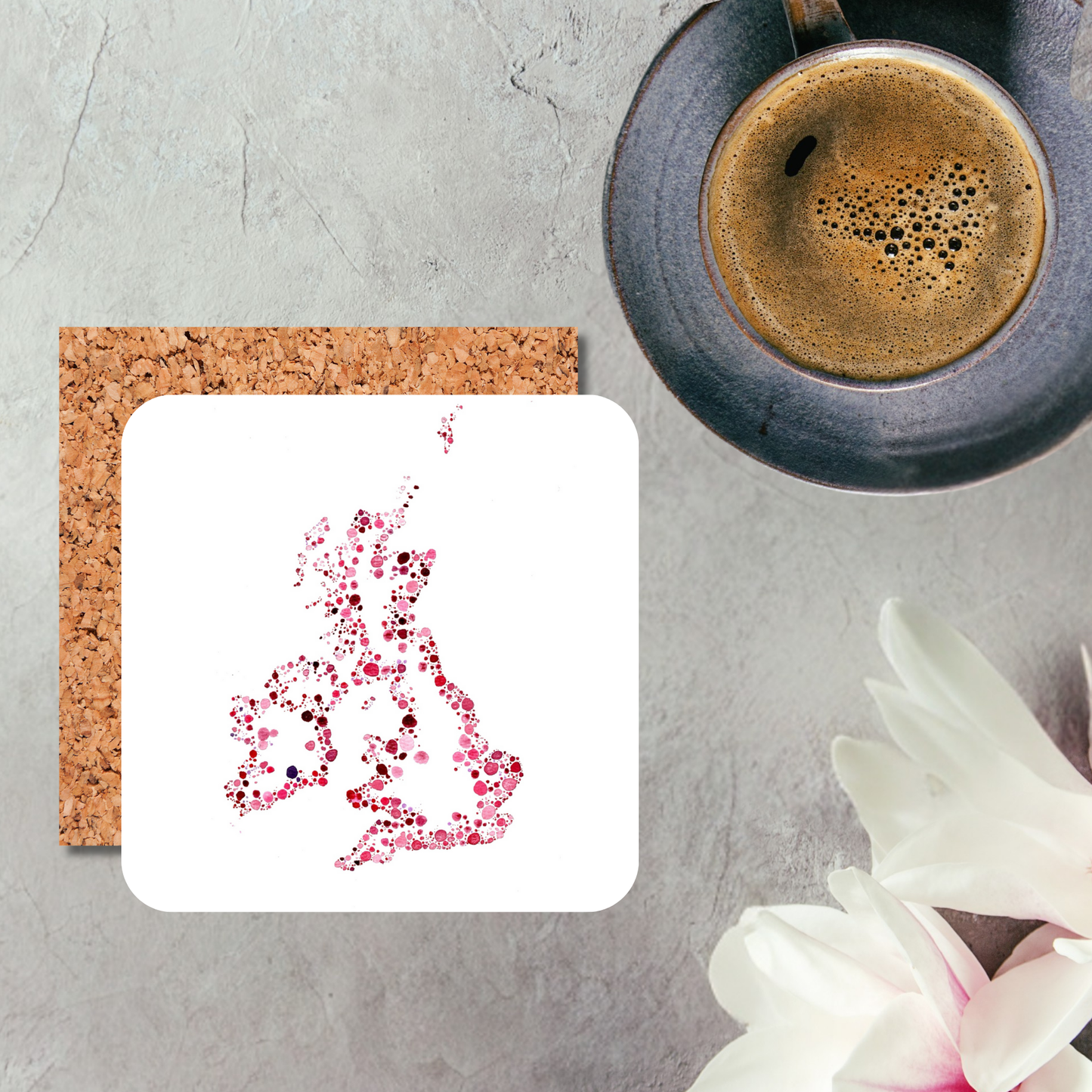 Watercolour Dot Great Britain Coaster