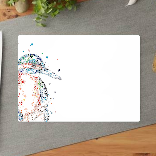 Watercolour Dot Kingfisher Decorative Chopping Board