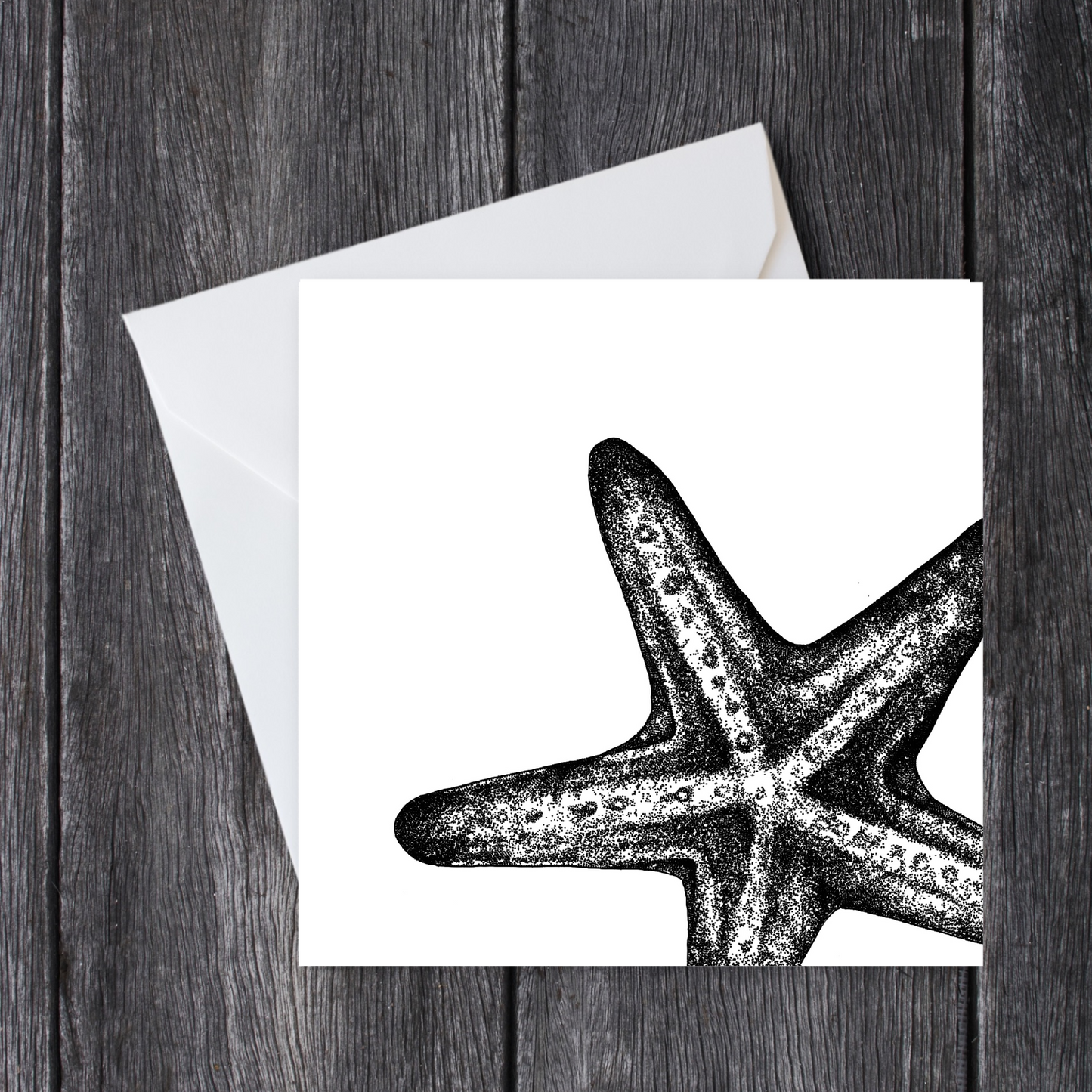 Black & White Starfish Card
