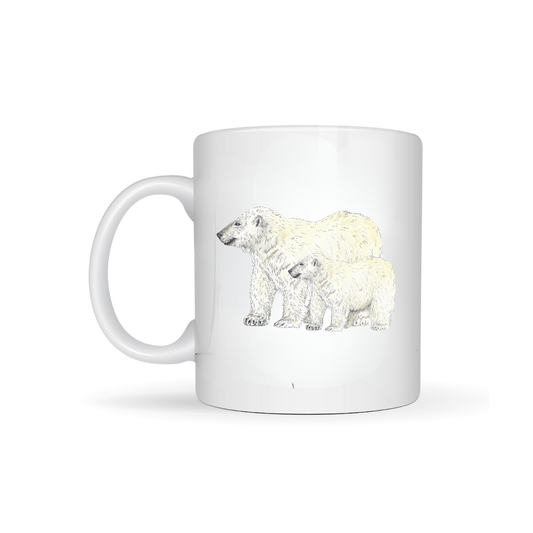 Polar Bear and Cub Bone China Mug