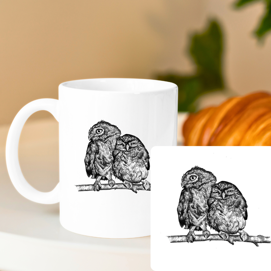 2 Owls Bone China Mug