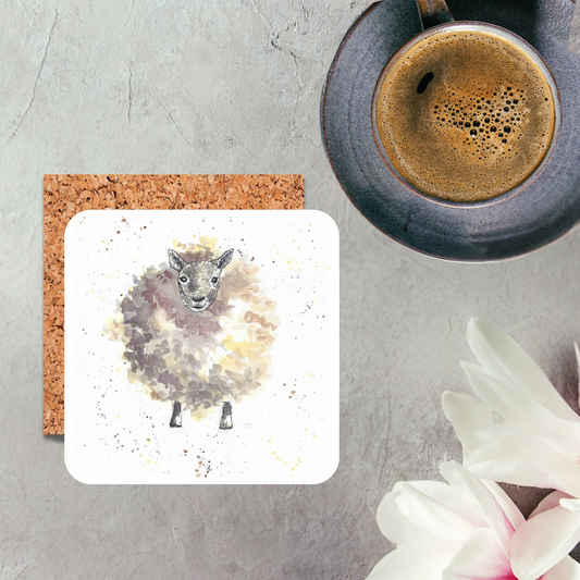 Watercolour Sheep Coaster