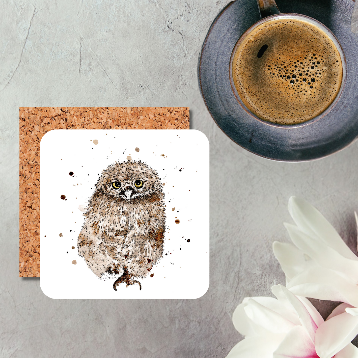 Watercolour Owlet Coaster