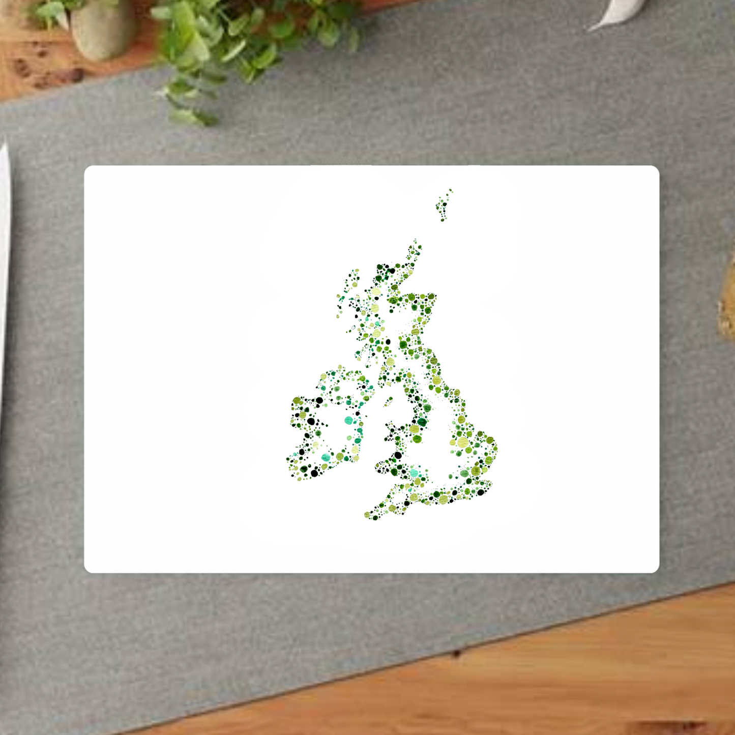 Watercolour Dot Great Britain Decorative Chopping Board