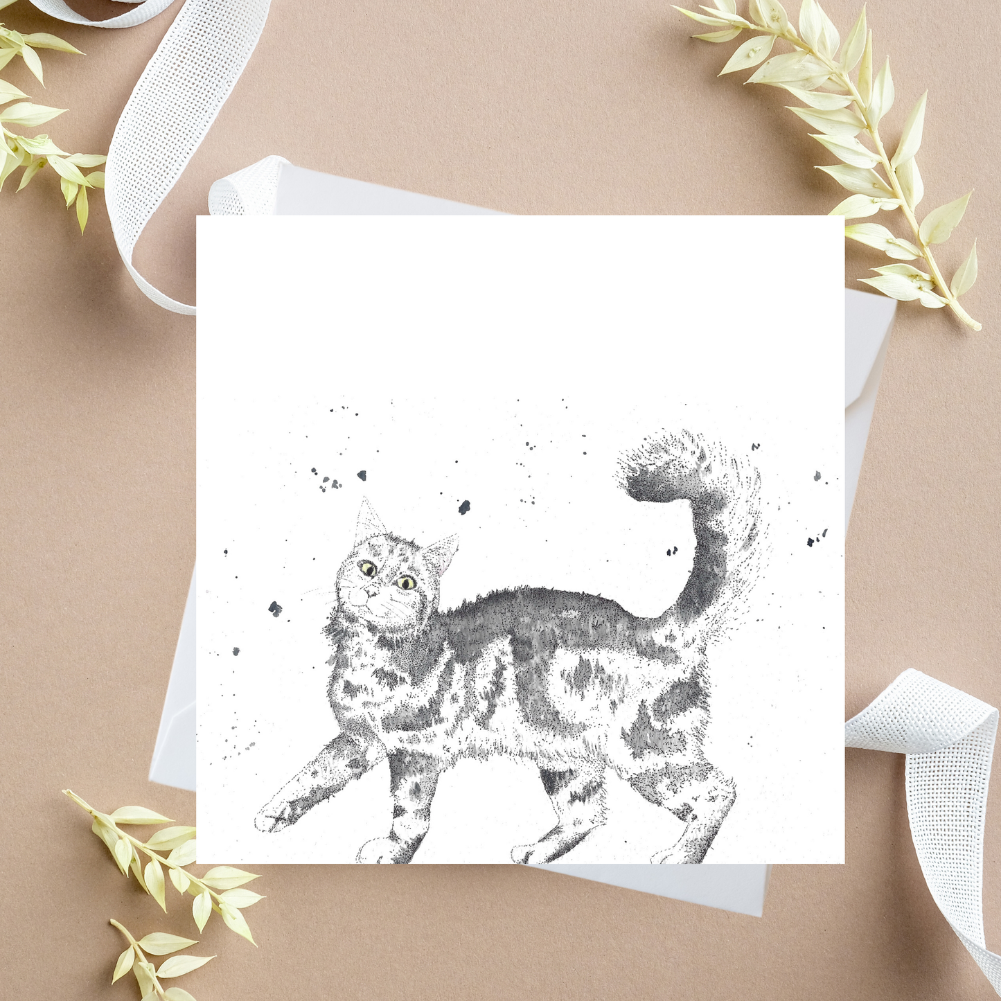 Watercolour Cat Greeting Card