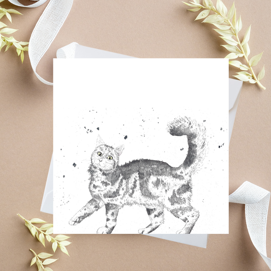 Watercolour Cat Greeting Card