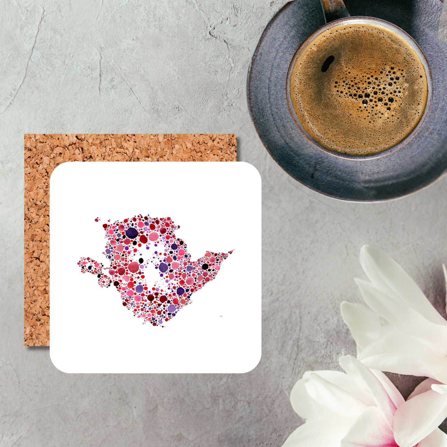 Watercolour Dot Anglesey Coaster