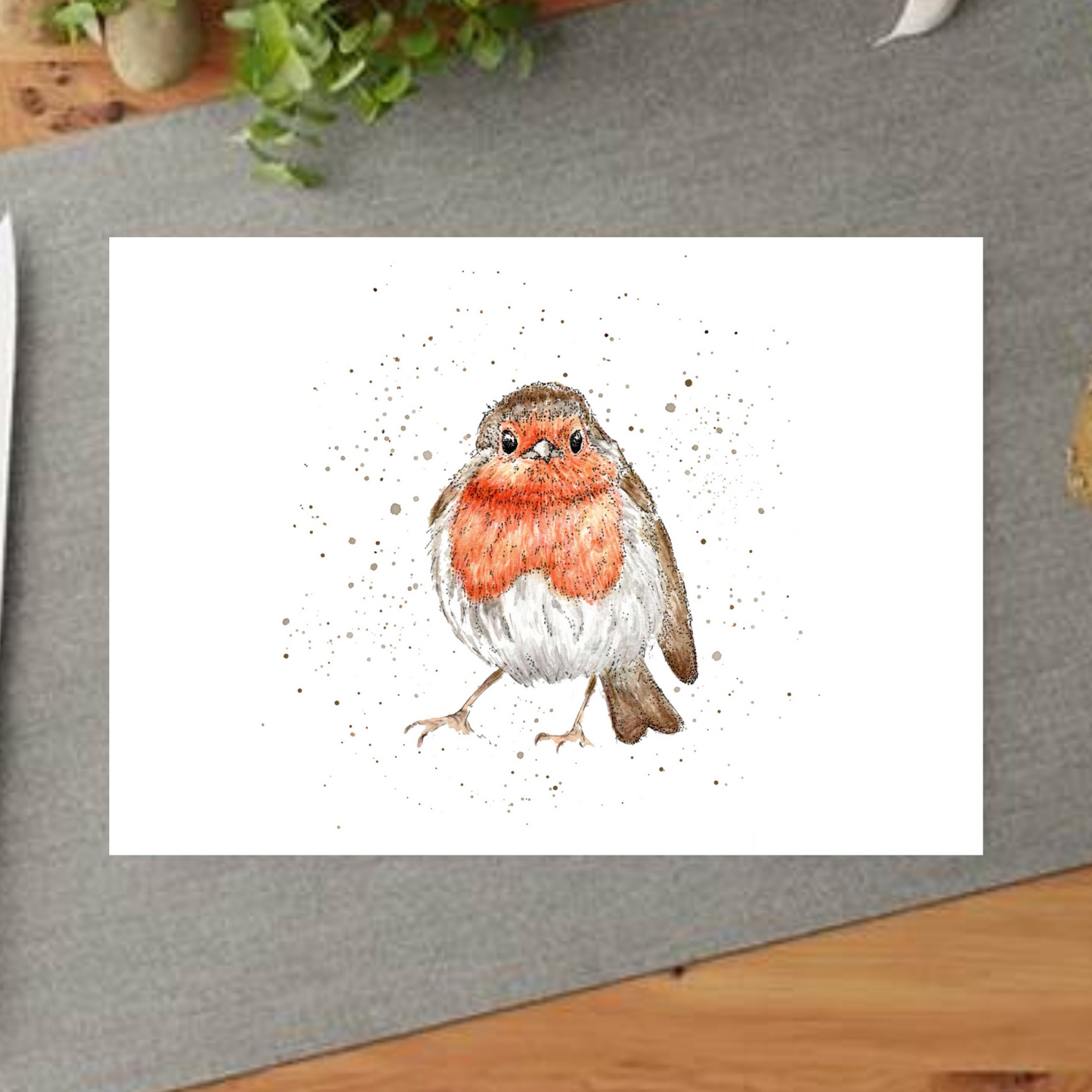 Watercolour Robin Red Breast Decorative Chopping Board