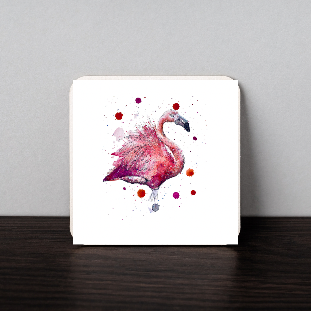 Flamingo Watercolour Coaster