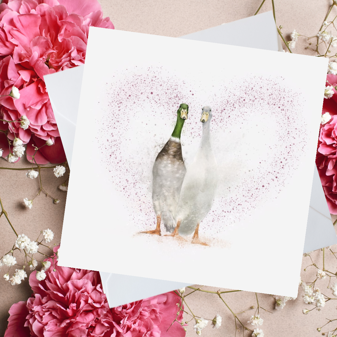 Ducks In Love Greeting Card