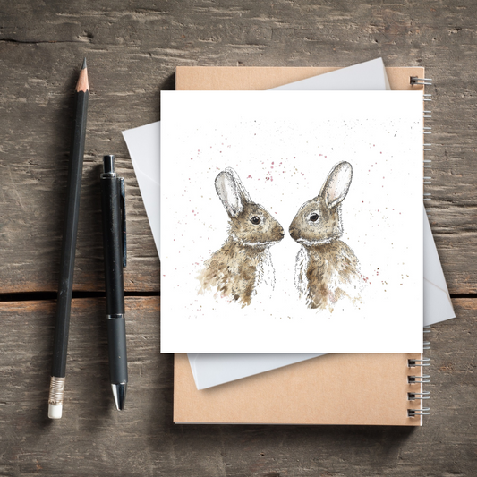Watercolour Bunnies Card