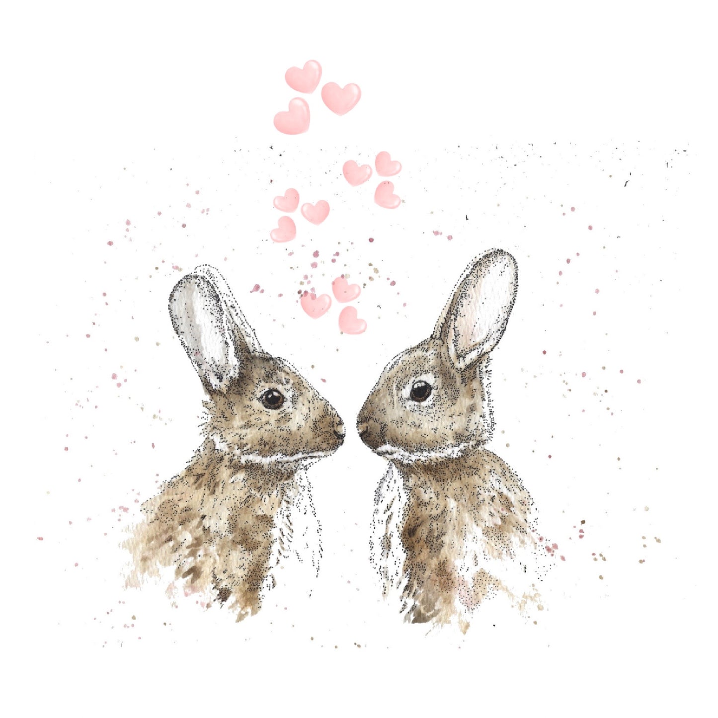 Watercolour Bunnies Card