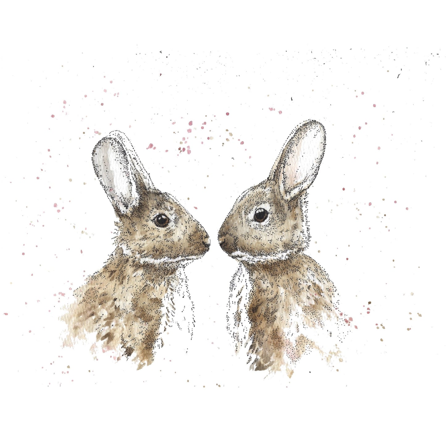 Watercolour Bunnies Card