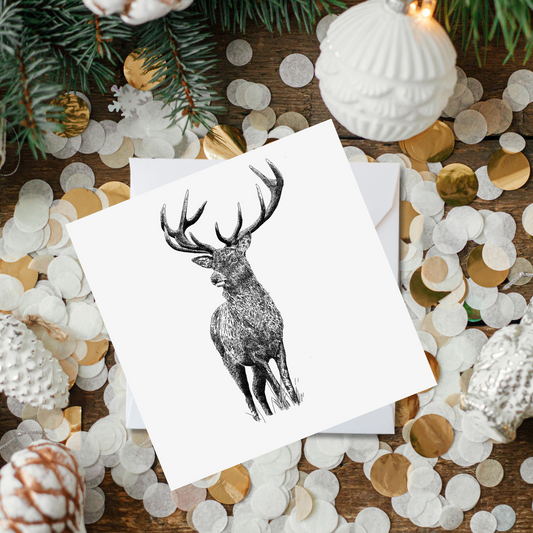 Black & White Stag Card