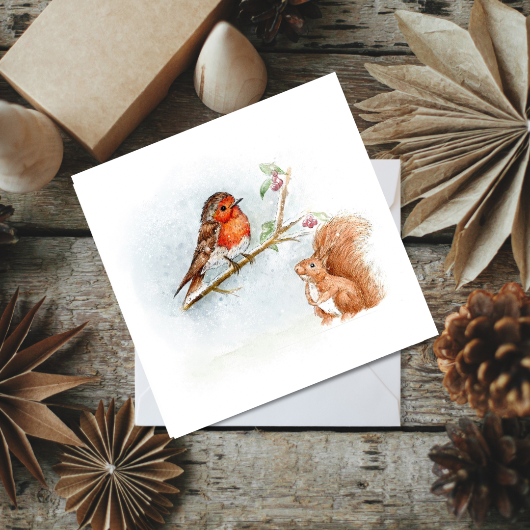 Robin & Squirrel Card