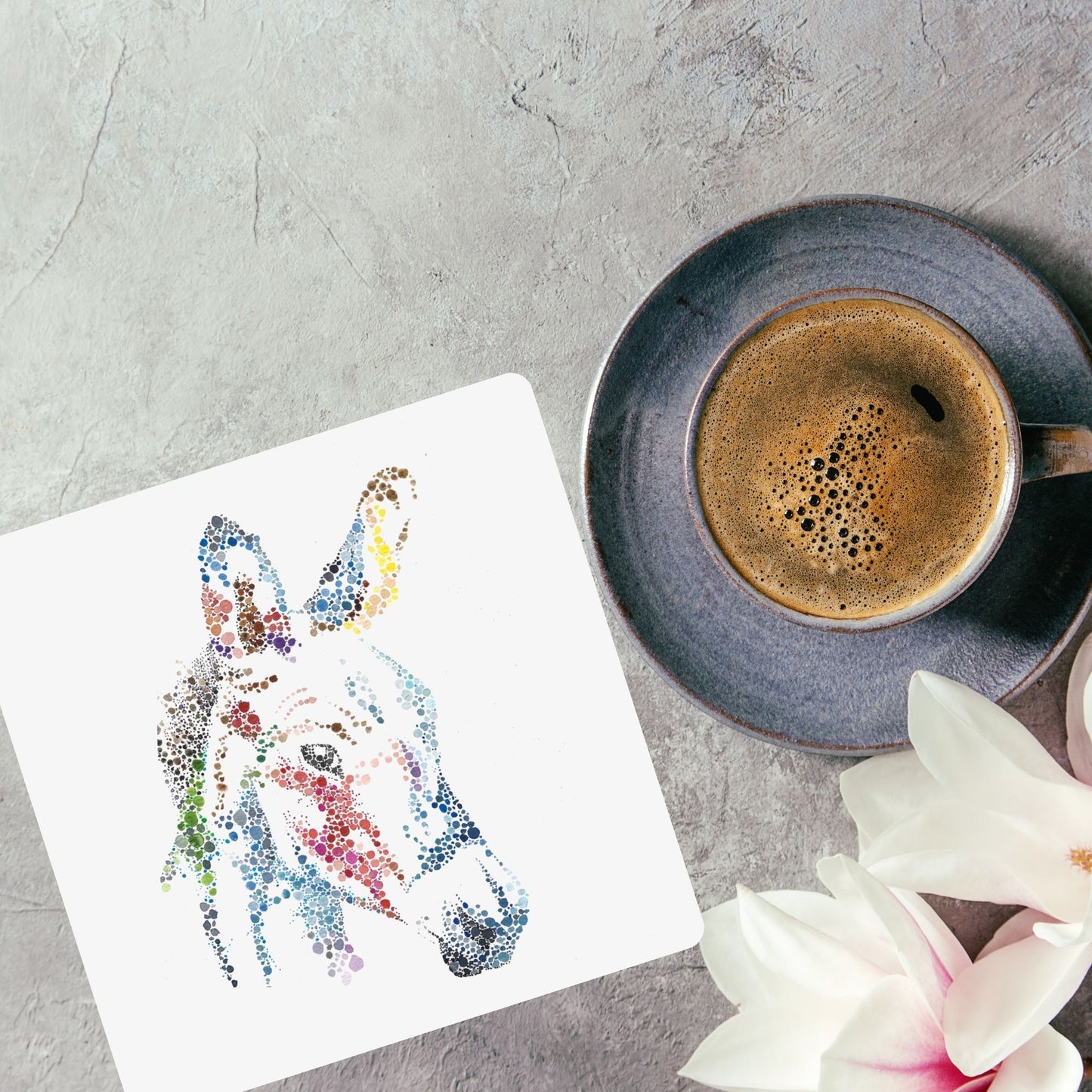 Watercolour Dot Donkey Coaster