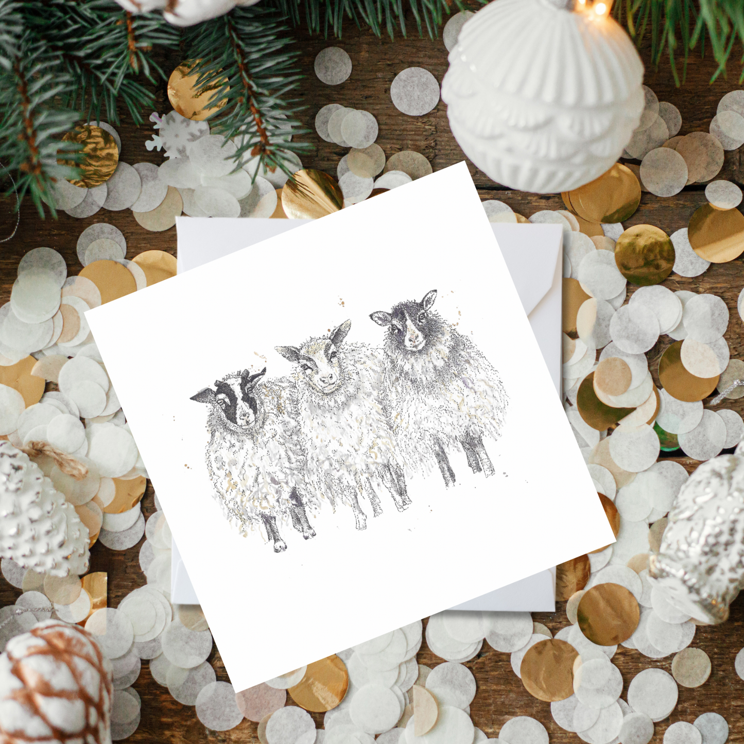 Three of a Kind Sheep Card