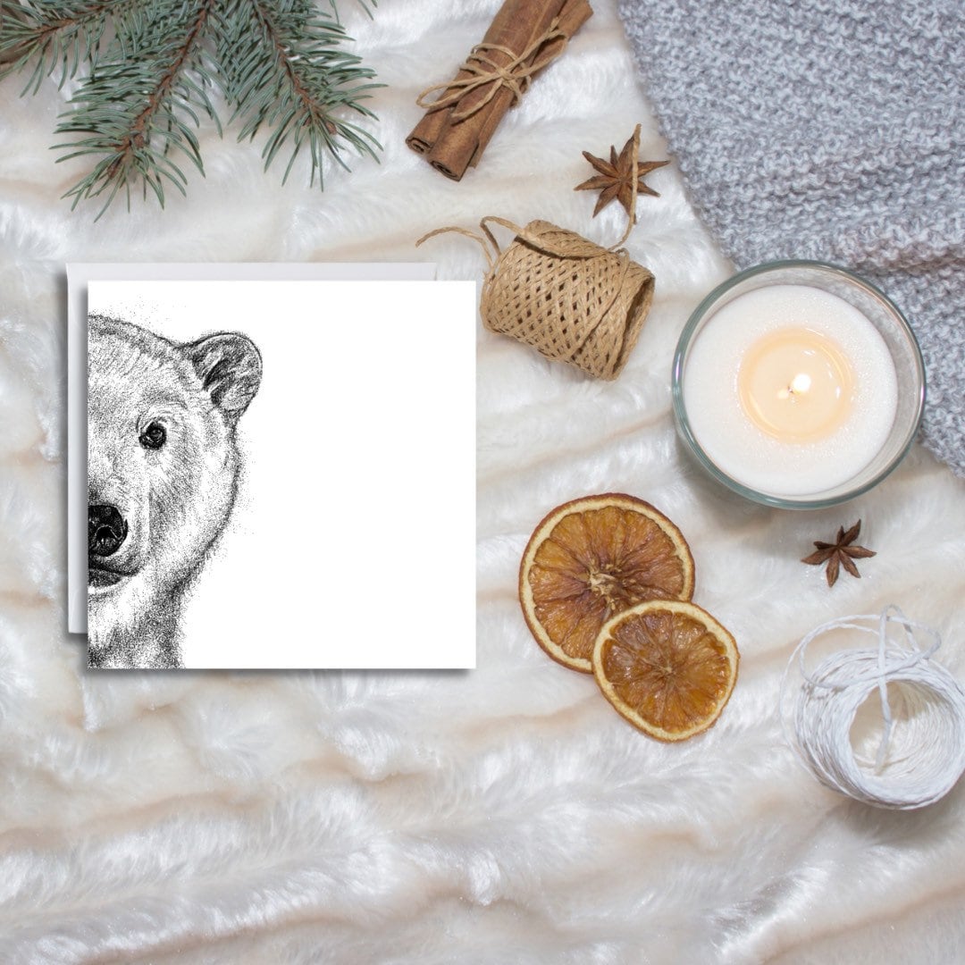 Pooky the Polar Bear Half Greeting Card