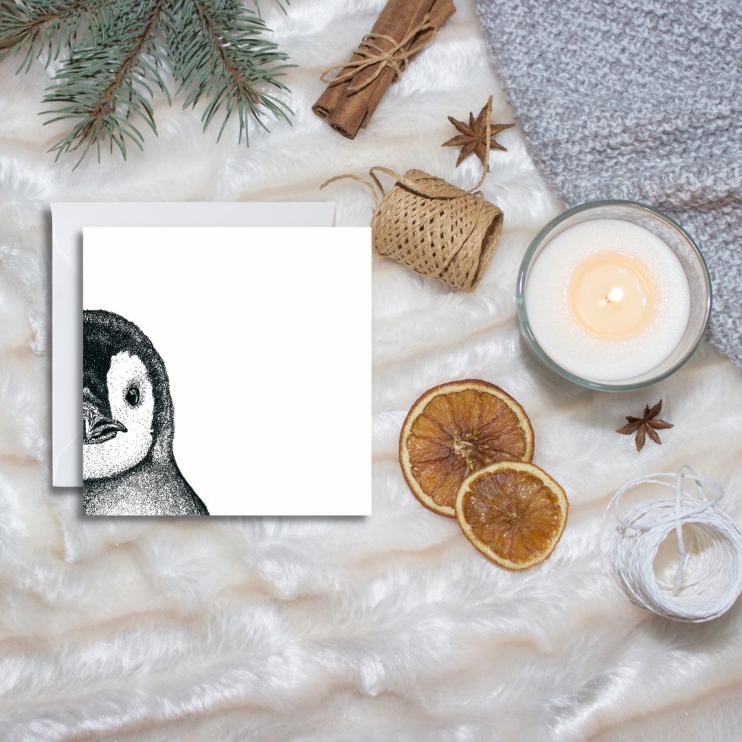 Perry the Penguin Half Greeting Card