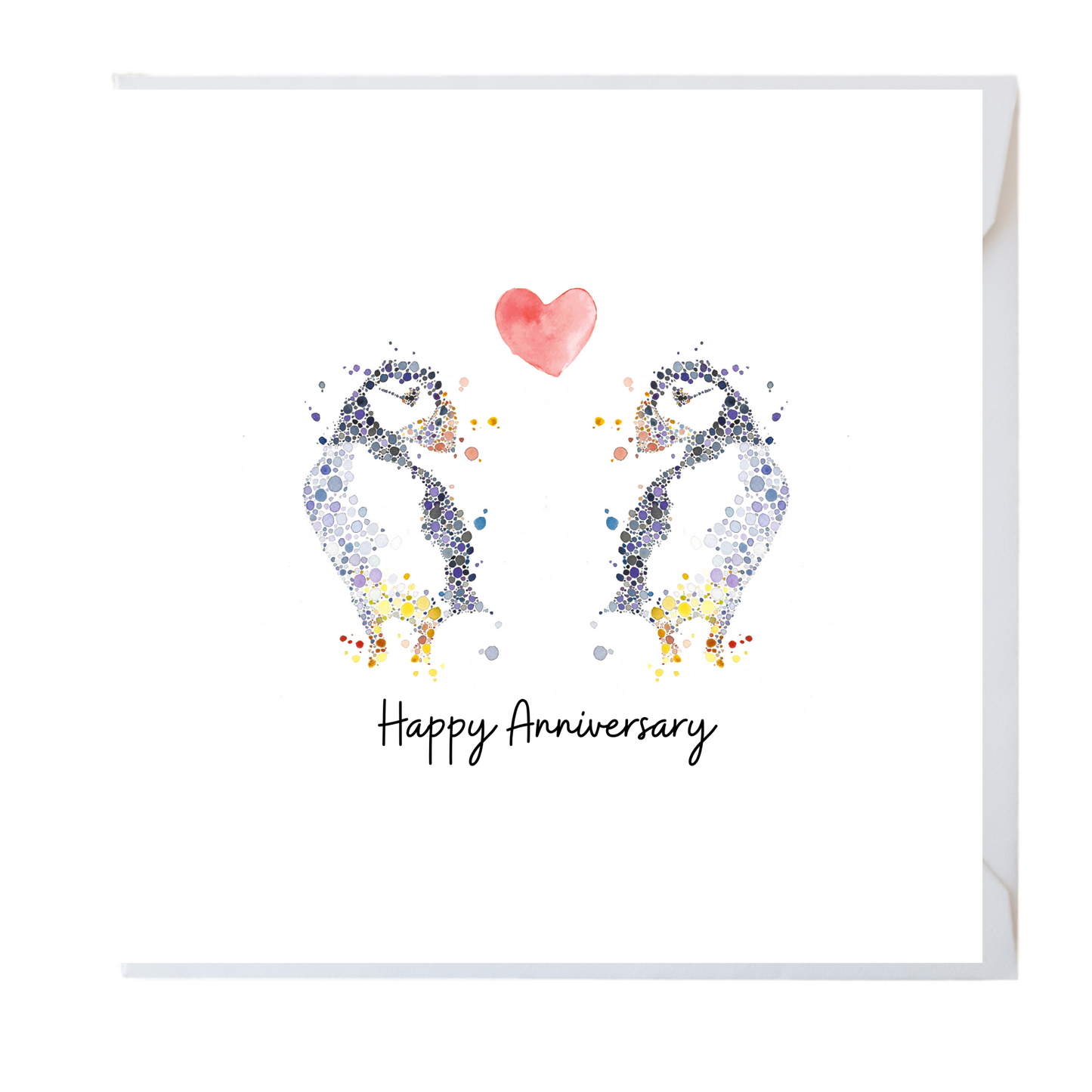 Happy Anniversary Puffins In Love Card