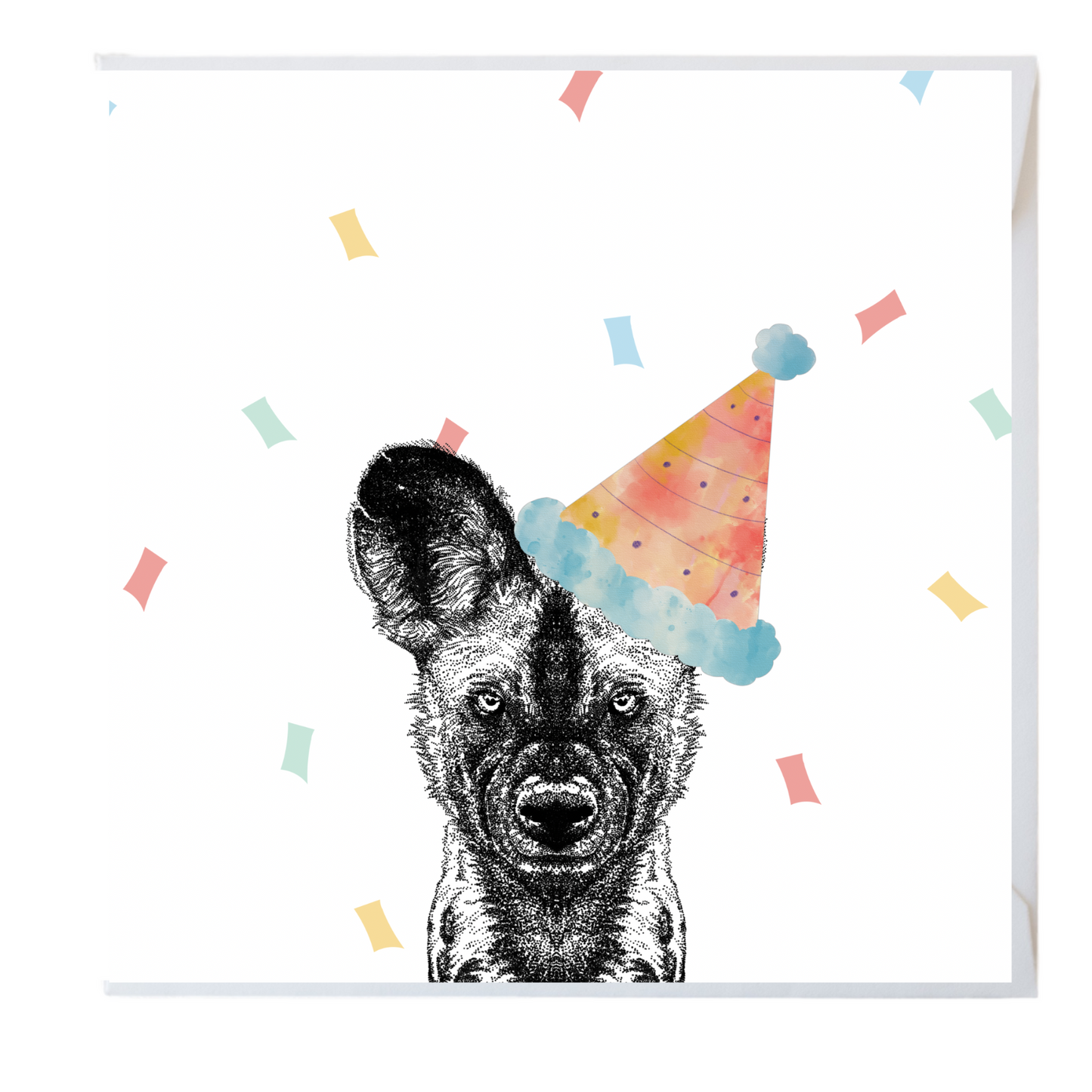 African Dog Party Greeting Cards