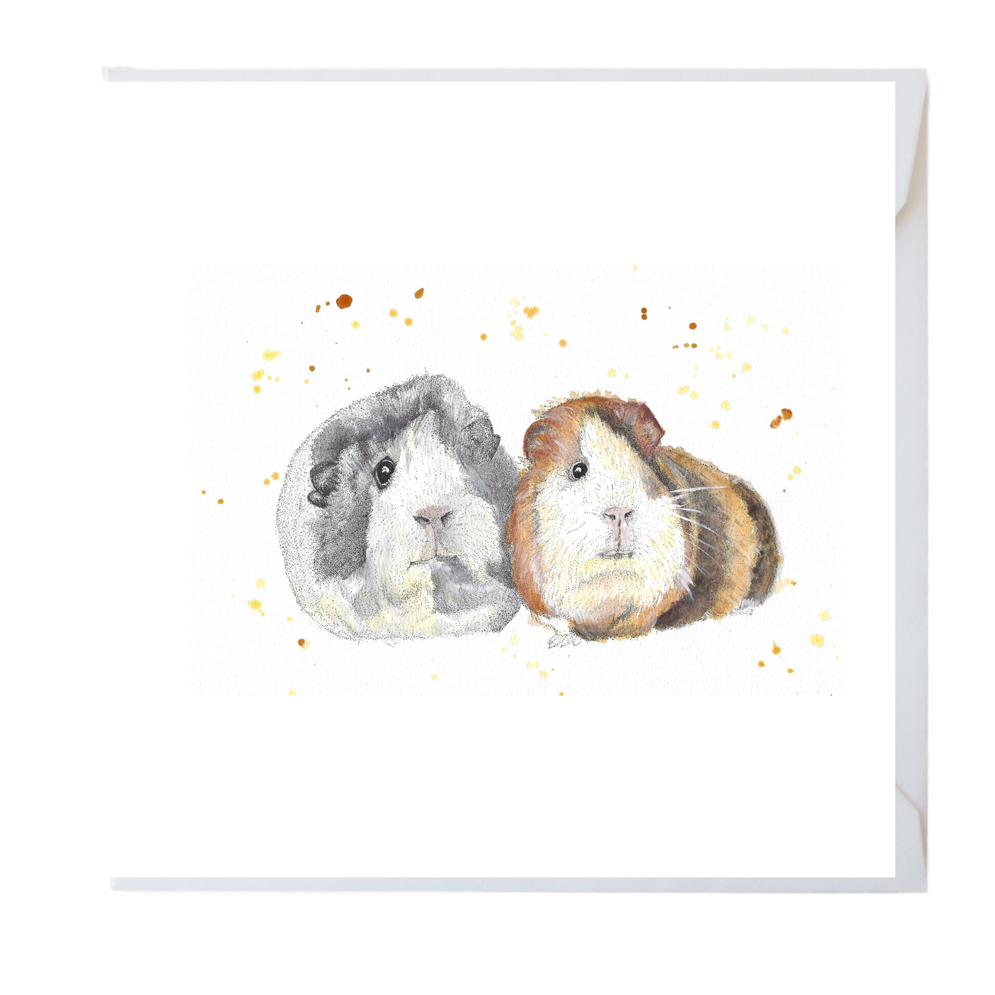 Guinea Pig Watercolour Card